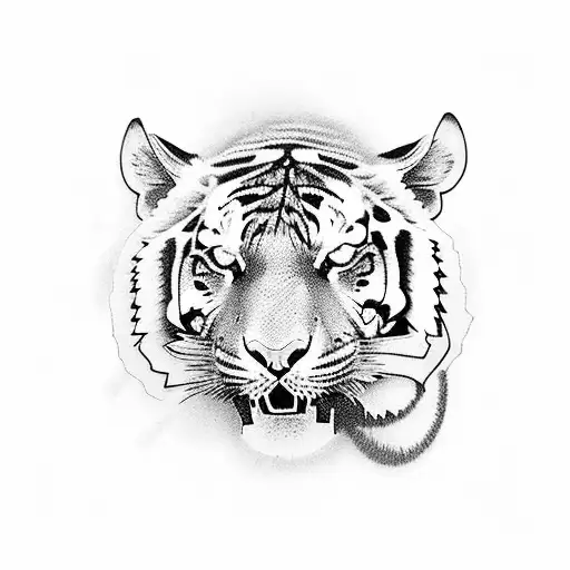 power success tiger respect tattoo design idea