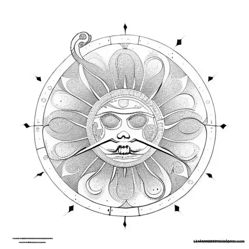 plaque soleil des catacombes de Paris tattoo design idea