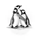 two bearded penguins  tattoo design idea