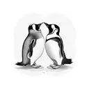 two bearded penguins  tattoo design idea