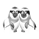 two bearded penguins  tattoo design idea