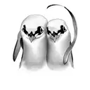 two penguins with beards  tattoo design idea