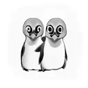 two penguins with beards  tattoo design idea