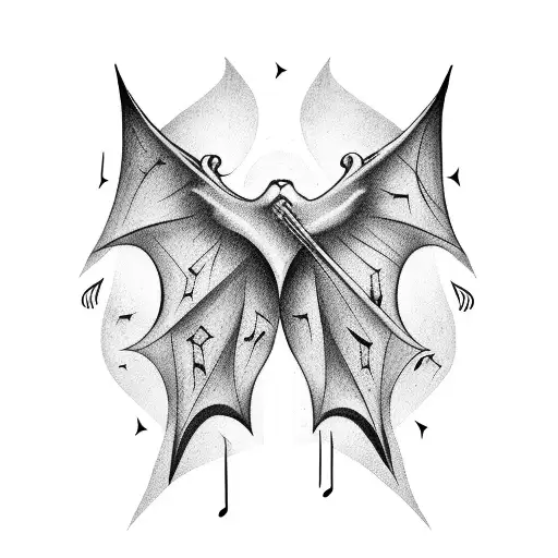 Bat Wings Tattoo Neck - Temu
