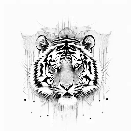 Tiger with punk-inspired accessories like a leather jacket and spiked collar, symbolizing the client's fierce and edgy personality tattoo design idea