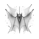 Bat wings morphing into musical notes, representing a love for music and gothic aesthetics tattoo design idea