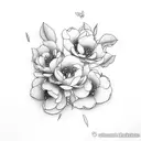peach blossoms tattoo design idea