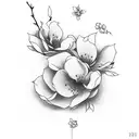 peach blossoms tattoo design idea