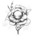 peach blossoms tattoo design idea