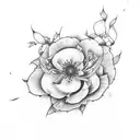peach blossoms tattoo design idea