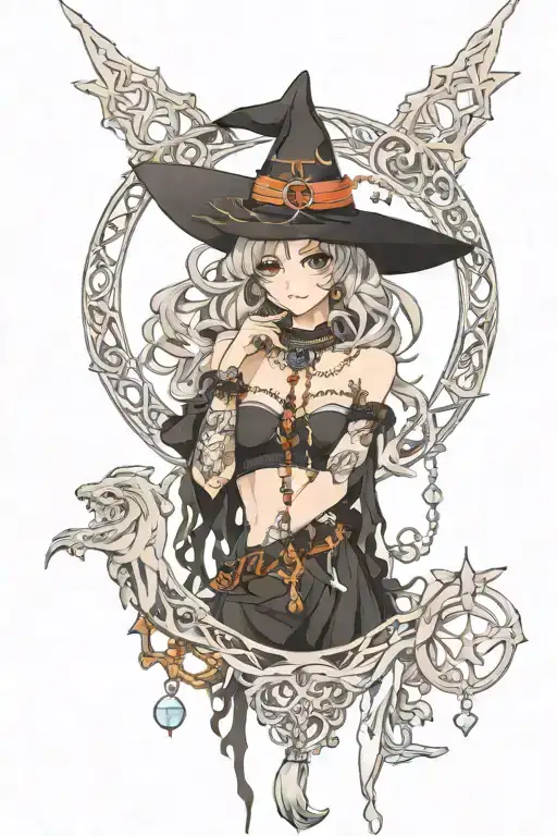 witch moon lace jewelry  tattoo design idea