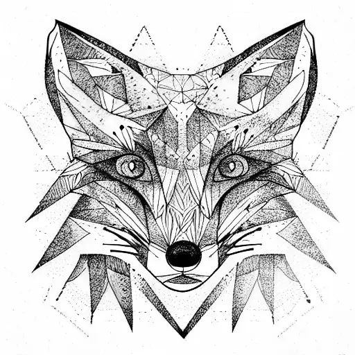 red fox tattoo design idea