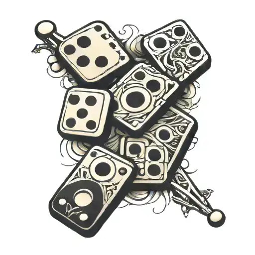 domino piece tattoo design idea