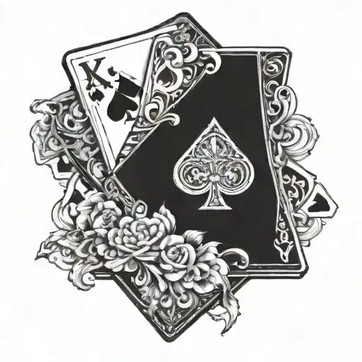 Incorporate a deck of playing cards into a vicing-themed sleeve tattoo tattoo design idea