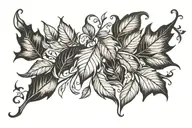 fall leaves intertwined tattoo design idea