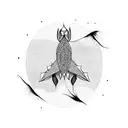 paper plain flying tattoo design idea