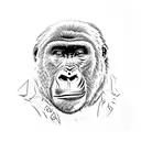 Gorilla aggression stencil tattoo design idea