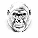 Gorilla aggression stencil tattoo design idea