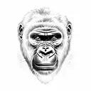 Gorilla aggression stencil tattoo design idea