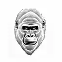 Gorilla aggression stencil tattoo design idea