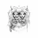 gemini virgo tattoo design idea