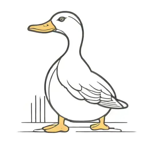 duck hiding knife behind its back tattoo design idea