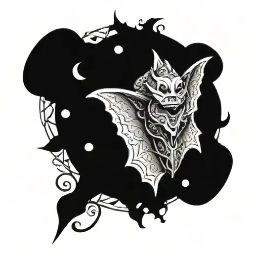 bat indigenous art  tattoo design idea
