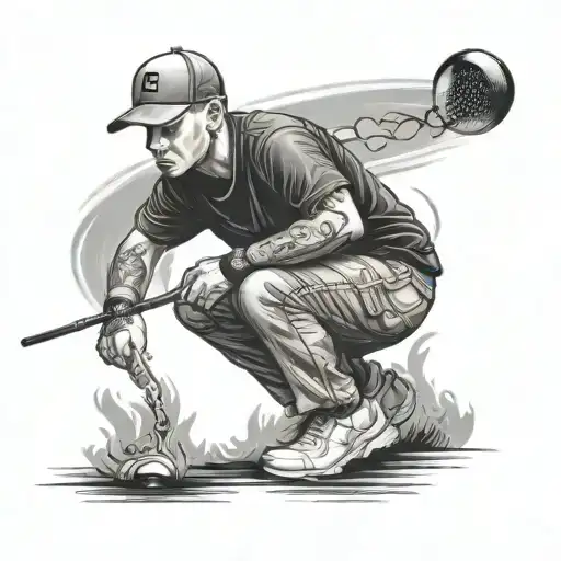 eminem golfing tattoo design idea