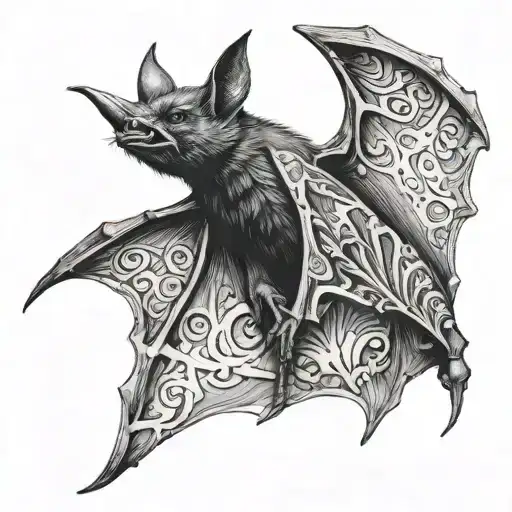 bat indigenous australian art tattoo design idea