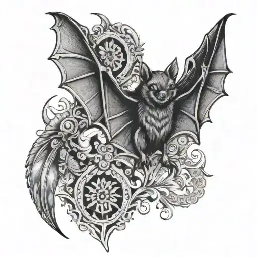 bat indigenous australian art tattoo design idea