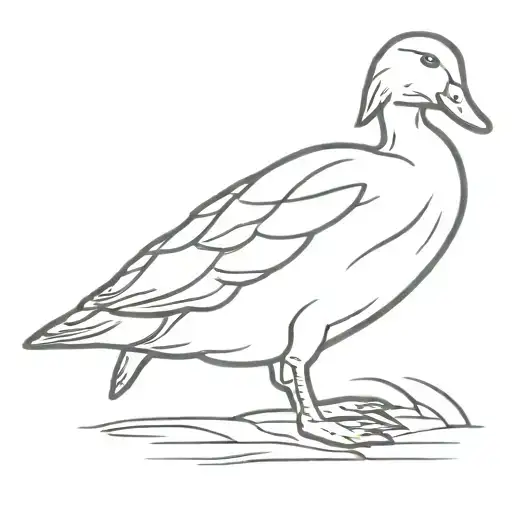 duck with knife tattoo design idea