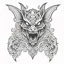 barong bat  tattoo design idea