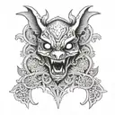 barong bat  tattoo design idea