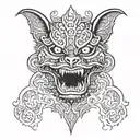 barong bat  tattoo design idea