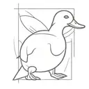 duck hiding knife behind its back tattoo design idea