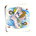 playing card with the letter k and g in it tattoo design idea
