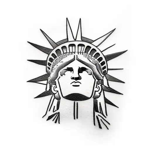 statue of liberty wiry strapon tattoo design idea