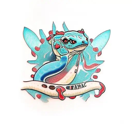 polynesian gecko with text ohana tattoo design idea