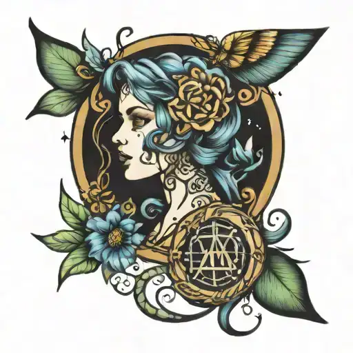 virgo, scorpio, cancer zodiac sign tattoo design idea