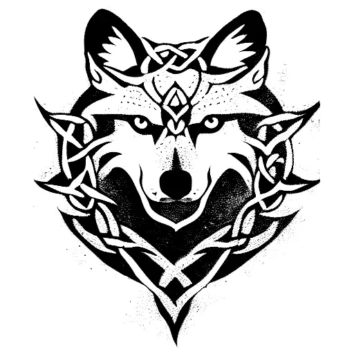 celtic wolf tattoo design idea