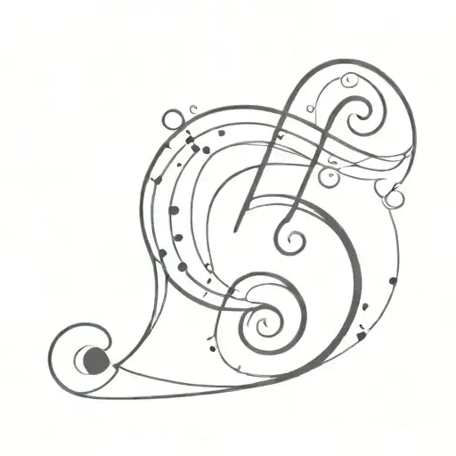 bass clef symbol with subtle elements tattoo design idea