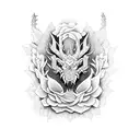 dragão oriental sem flores tattoo design idea