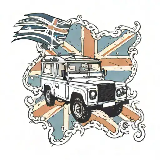 UK flag. Land rover, Spain, KC  tattoo design idea
