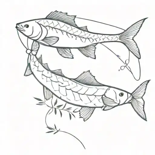 carp fish with a joint with weed tattoo design idea