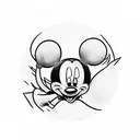 gangster mickey mouse tattoo design idea