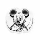 gangster mickey mouse tattoo design idea