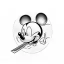 Mickey Mouse with knife  tattoo design idea