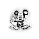 Mickey Mouse with knife  tattoo design idea