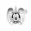 Mickey Mouse with knife  tattoo design idea