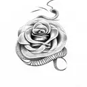 snake and rose  but the snake is the main tattoo design idea